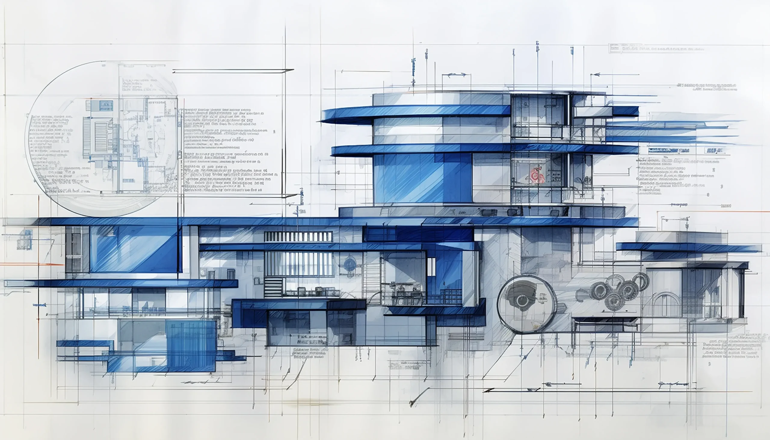 architectural-blueprint-showing-detailed-floor-plans-elevation